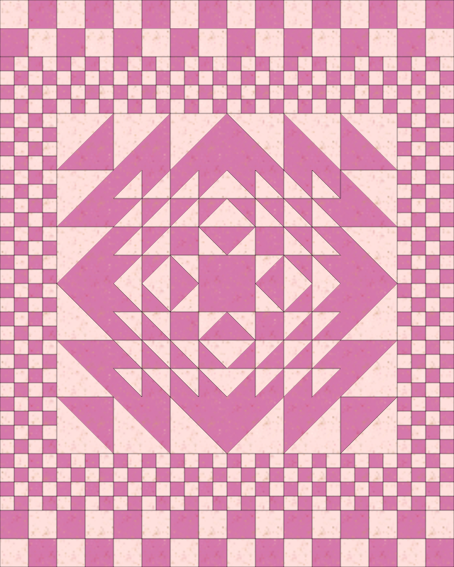 Heckin' Checks Quilt Pattern KIT (Daisy/Pale Pink Speckled)