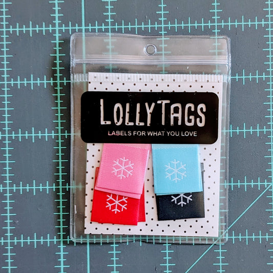 "Snowflakes" Lolly Tags Labels || Pack of 8 Woven Labels