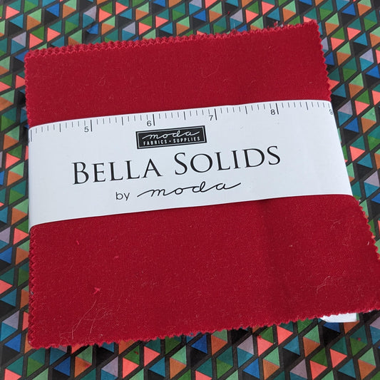 DESTASH || Bella Solids Charm Pack || RED