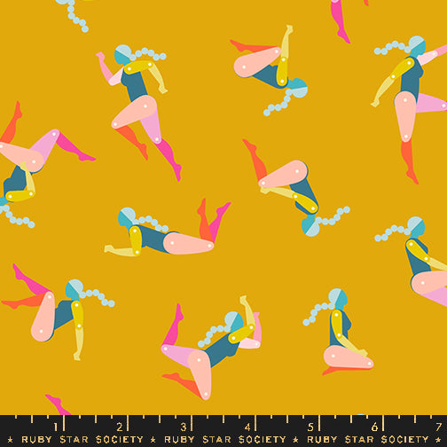 PREORDER Pivot || Paper People Goldenrod || Cotton Quilting Fabric