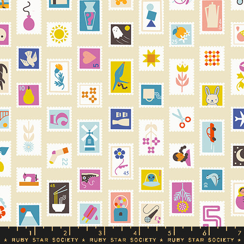 Salutations || Stampy Parchment || Cotton Quilting Fabric
