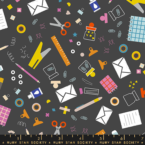 Salutations || Tools Soft Black || Cotton Quilting Fabric