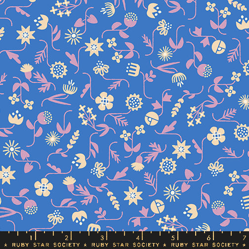 Salutations || Flowery Lapis || Cotton Quilting Fabric