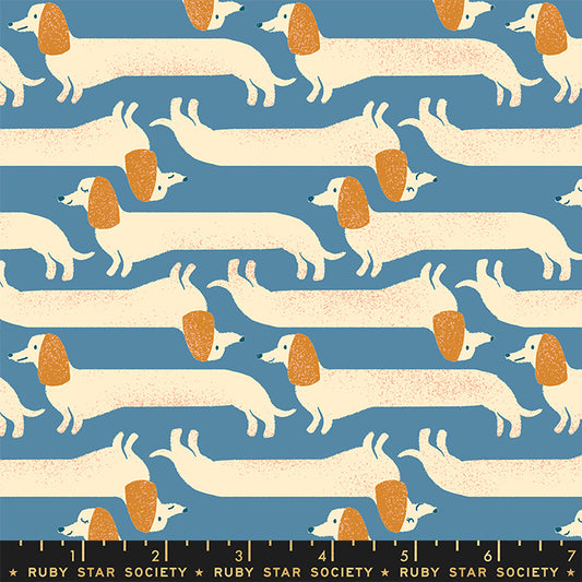 PREORDER DOG PARK || Long Dog Chambray || Cotton Quilting Fabric