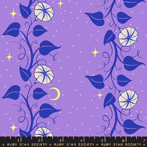 Glow Garden || Moon Vines Amethyst || Cotton Quilting Fabric