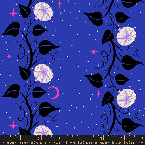 Glow Garden || Moon Vines Blacklight || Cotton Quilting Fabric