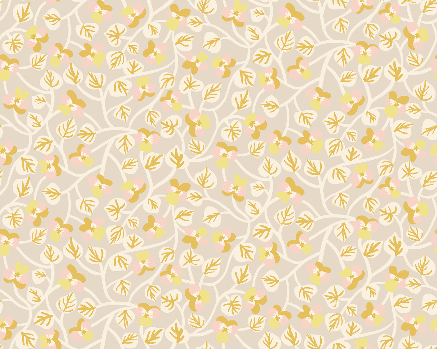 Bird Is the Word || Pansy Sandbox || Cotton Quilting Fabric