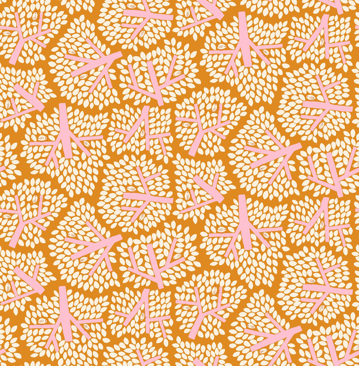 Bird Is the Word || Canopy Turmeric || Cotton Quilting Fabric