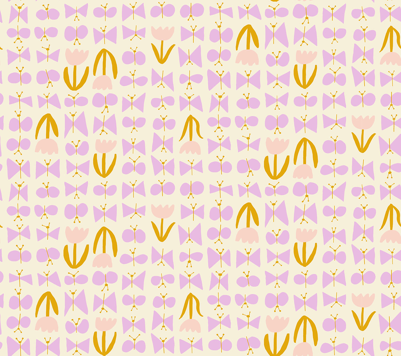 Bird Is the Word || Butterflies Natural || Cotton Quilting Fabric