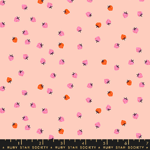 NOV PREORDER Strawberry || Mini Berry Pale Peach || Cotton Quilting Fabric