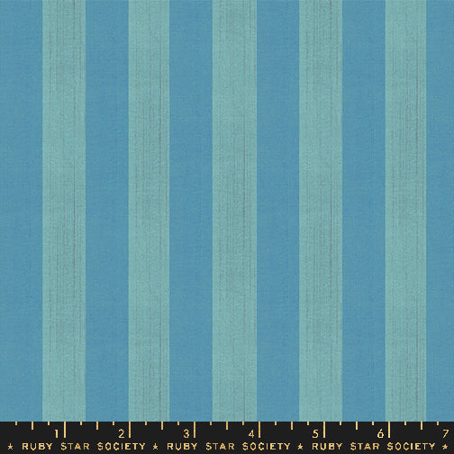 Warp & Weft Ooh Lucky Lucky || Clothesline Stripe Turquoise || Woven Fabric