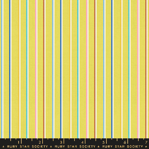 Warp & Weft Ooh Lucky Lucky || Sketch Stripe Citron Twist Weave || Woven Fabric