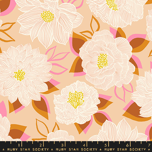 PREORDER Favorite Flowers || Blooming Creme Brulee || Cotton Quilting Fabric