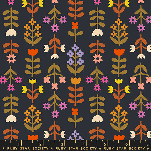 PREORDER Favorite Flowers || Meadow Soft Black || Cotton Quilting Fabric