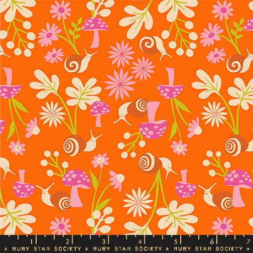 Animal, Animal || Snail Garden Goldfish || Cotton Quilting Fabric