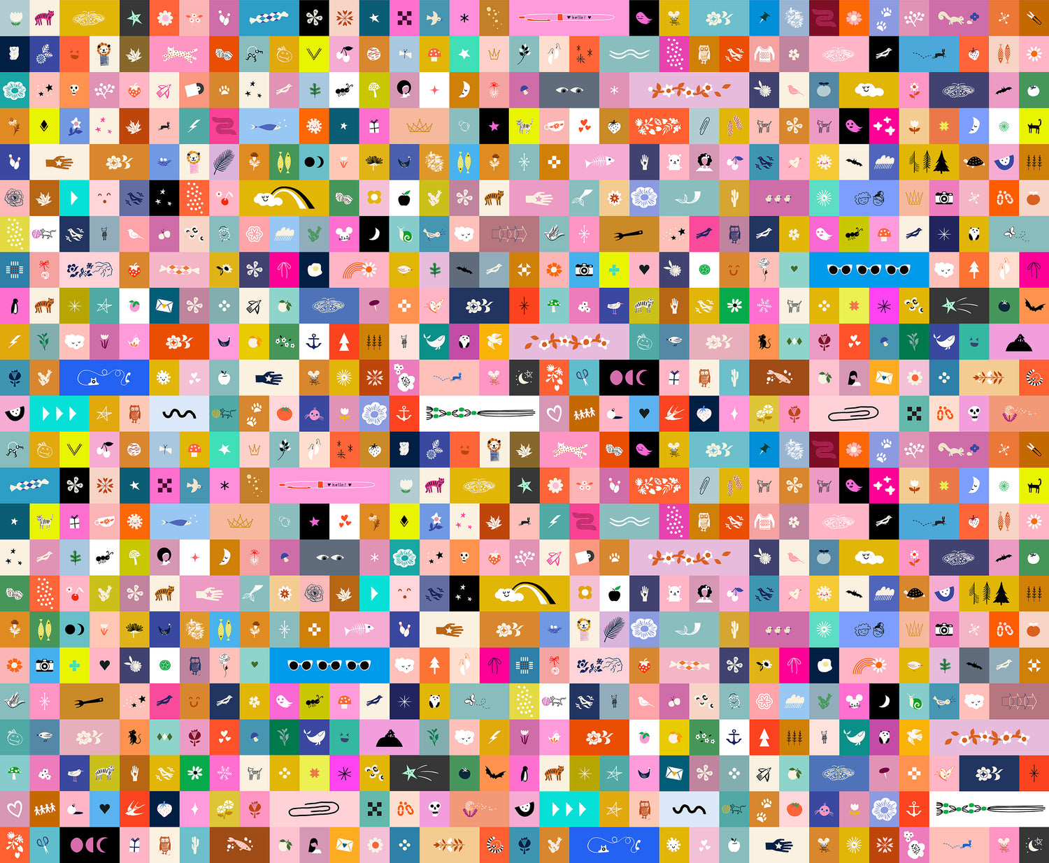 Selvedge Magic || Selvedge Icons Multi || Cotton Quilting Fabric (Full Repeat)