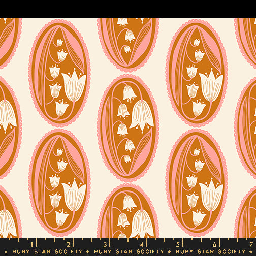 Endpaper || Lily of the Valley Natural || Cotton Quilting Fabric