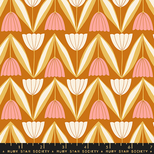 Endpaper || Tulips Saddle || Cotton Quilting Fabric