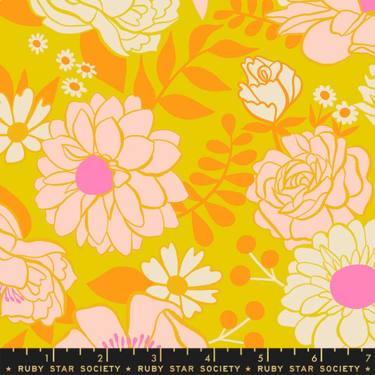 Rise and Shine || Morning Bloom Golden Hour || Cotton Quilting Fabric