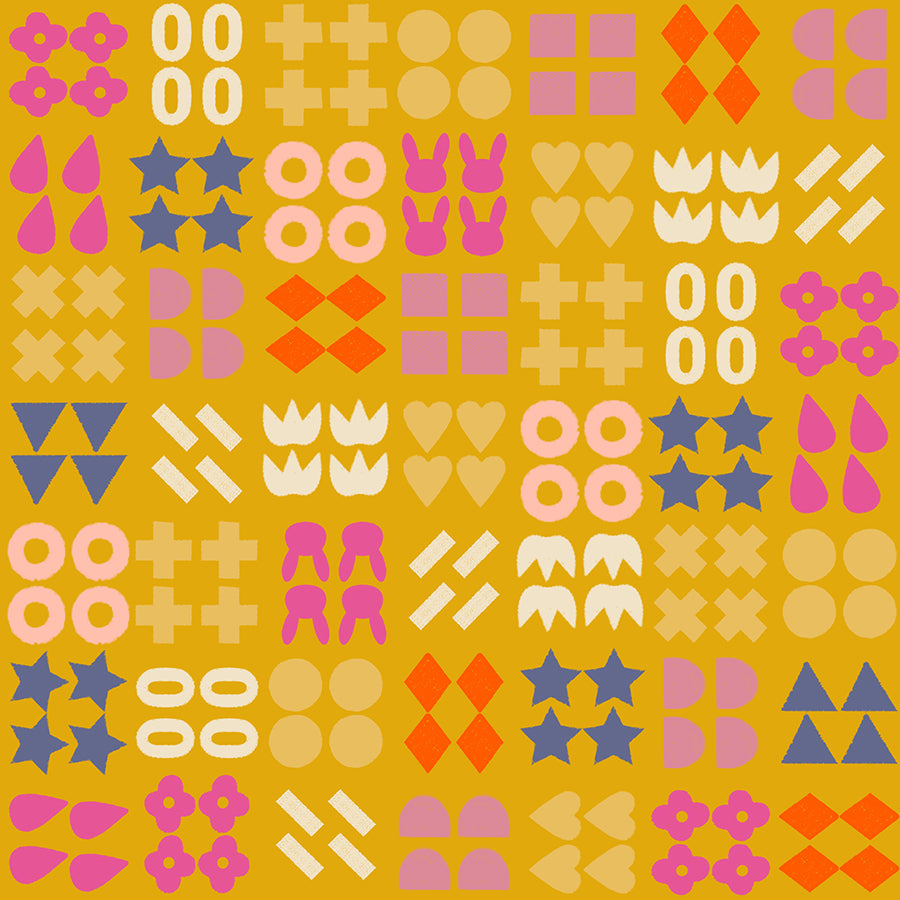 Woodland Park || Shapely Goldenrod || Cotton Quilting Fabric