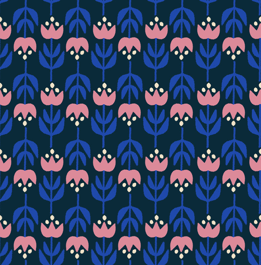Woodland Park || Gathering Teal Navy || Cotton Quilting Fabric