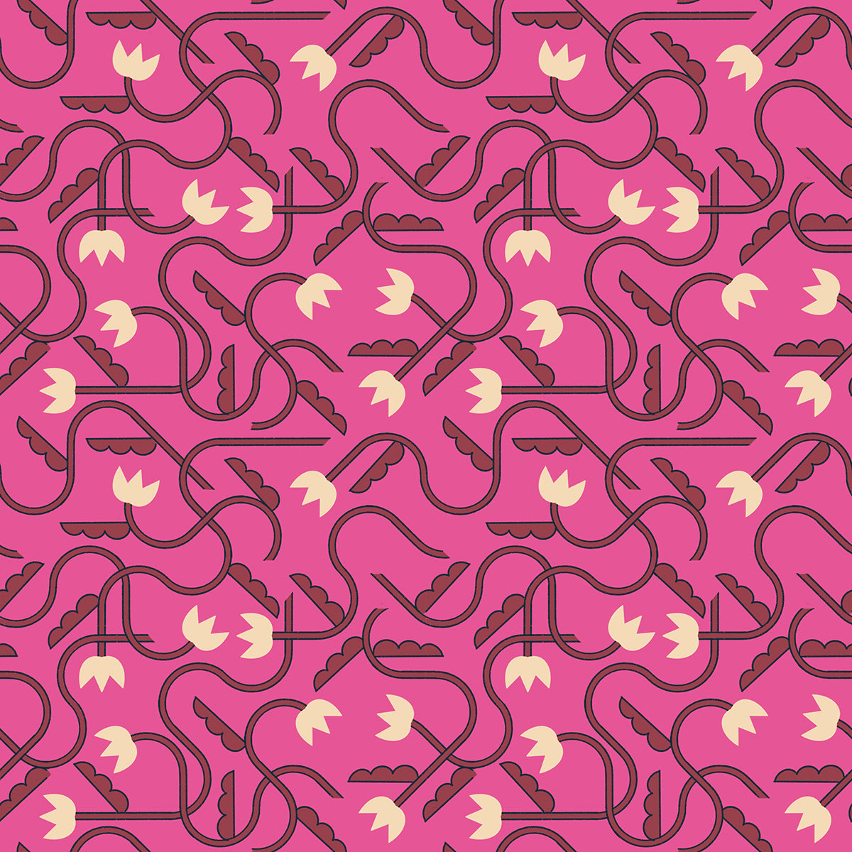 Woodland Park || That One Flower Print Raspberry || Cotton Quilting Fabric