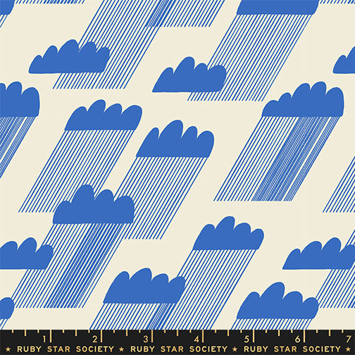 Water || Rainclouds Royal Blue || Cotton Quilting Fabric