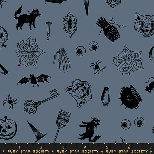 Clearance! GOOD SPIRITS || Curios Ghostly || Cotton Quilting Fabric || Half Yard