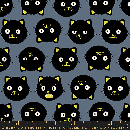 PREORDER GOOD SPIRITS || Scaredy Cats Ghostly (GLOW) || Cotton Quilting Fabric