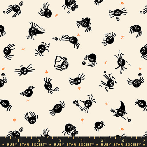 PREORDER FREAKY FAMILIARS || Spider Sense Natural || Cotton Quilting Fabric