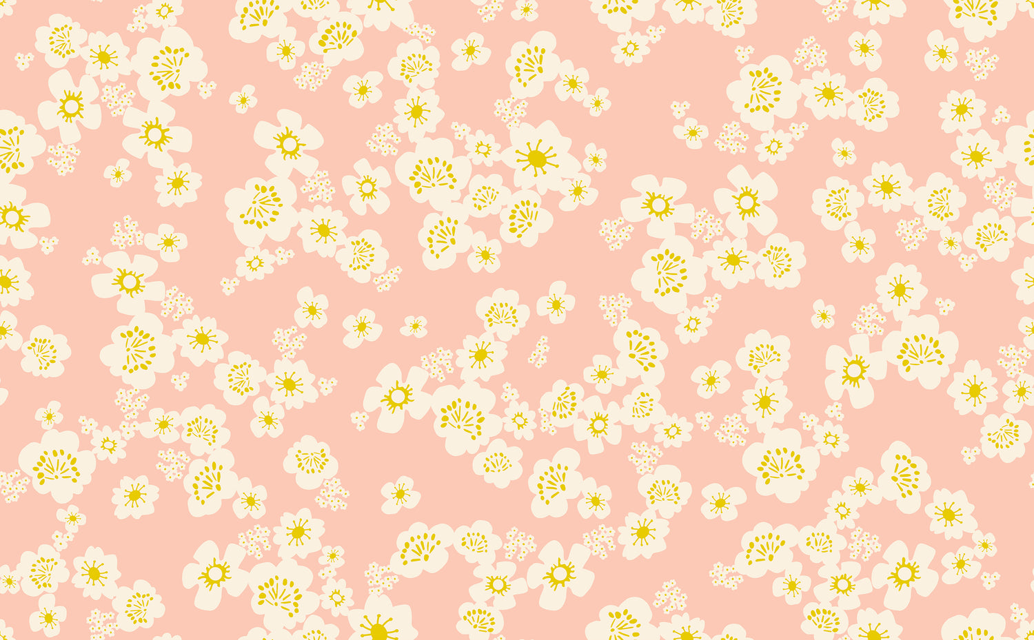 PREORDER Paper Cuts 2 || Hana Peach Blossom || Cotton Double Gauze HALF YARD