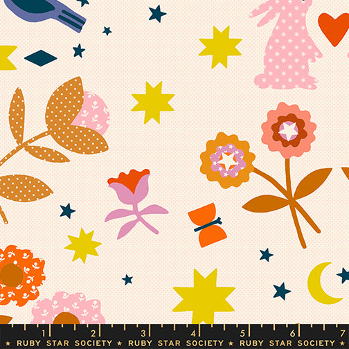 PREORDER MYSTIC FABLE || Mystic Fable Applique Natural RS4144 11 || Cotton Quilting Fabric