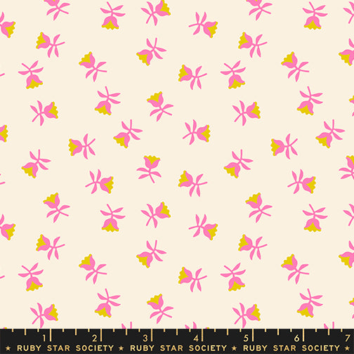 PREORDER MYSTIC FABLE || Sweetflower Neon Pink RS4151 13 || Cotton Quilting Fabric