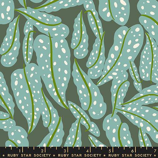 PREORDER Calathea || Overlapping Leaves Seaweed || Cotton Quilting Fabric