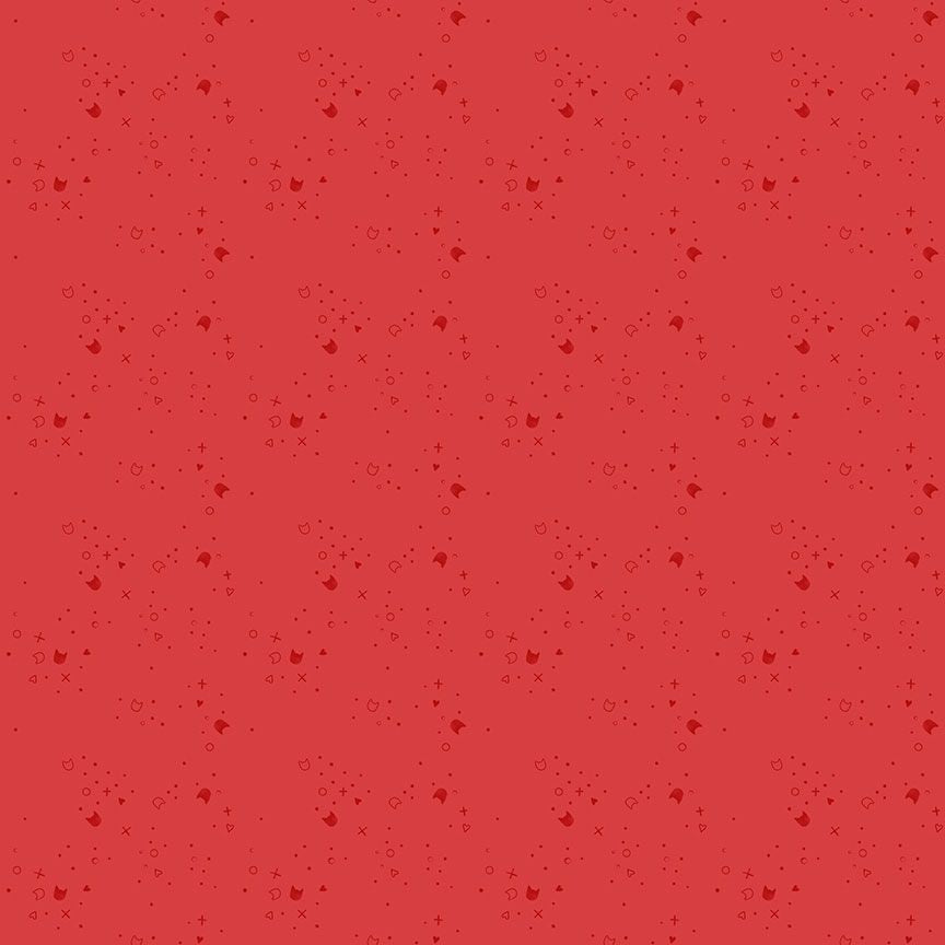 Kitty Litter || Alizarin || Cotton Quilting Fabric