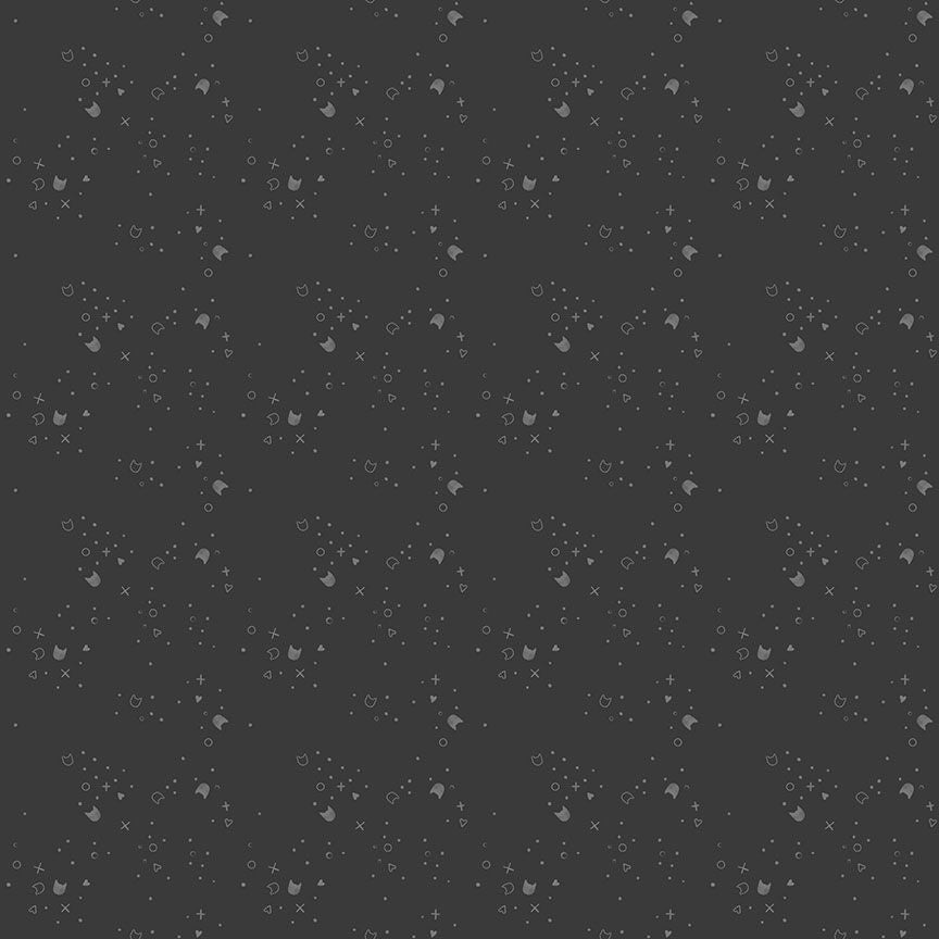 Kitty Litter || Graphite || Cotton Quilting Fabric
