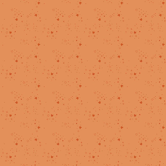 Kitty Litter || Orange || Cotton Quilting Fabric
