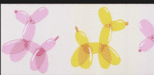 Designer Renaissance Ribbons: Balloon Dogs 1.5" BTY