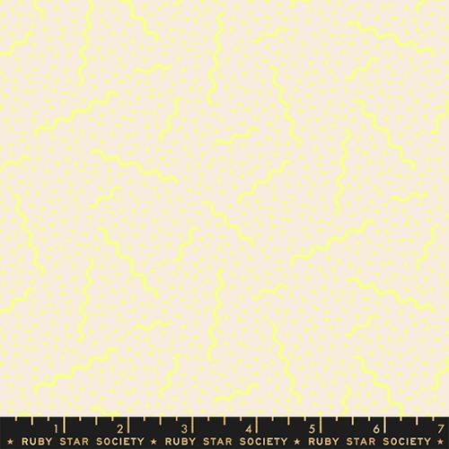 Sugar Cone Wavy || Neon Yellow || Cotton Quilting Fabric || Half Yard