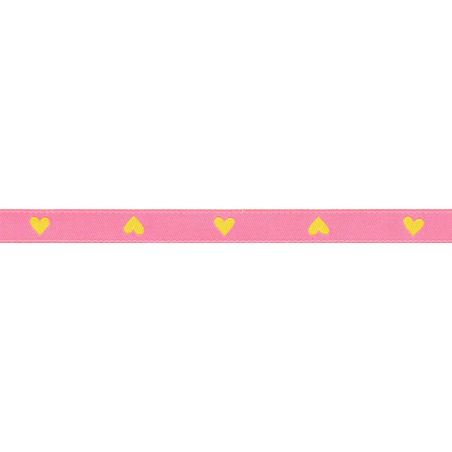 Hearts and Sparks - Hearts in Neon Pink/Yellow - 3/8" width - by Melody Miller - BTY