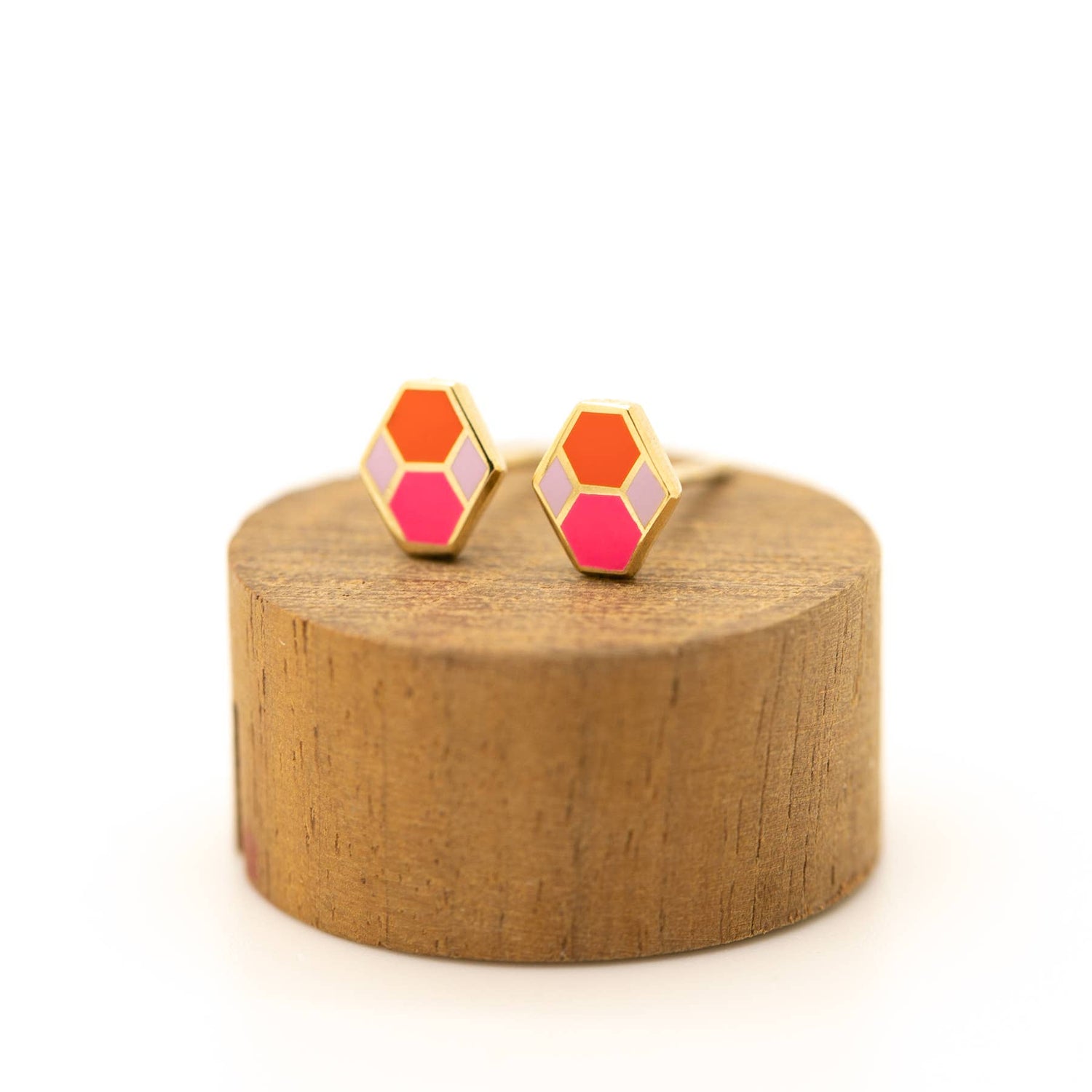 Hex Tile Earrings: Purple