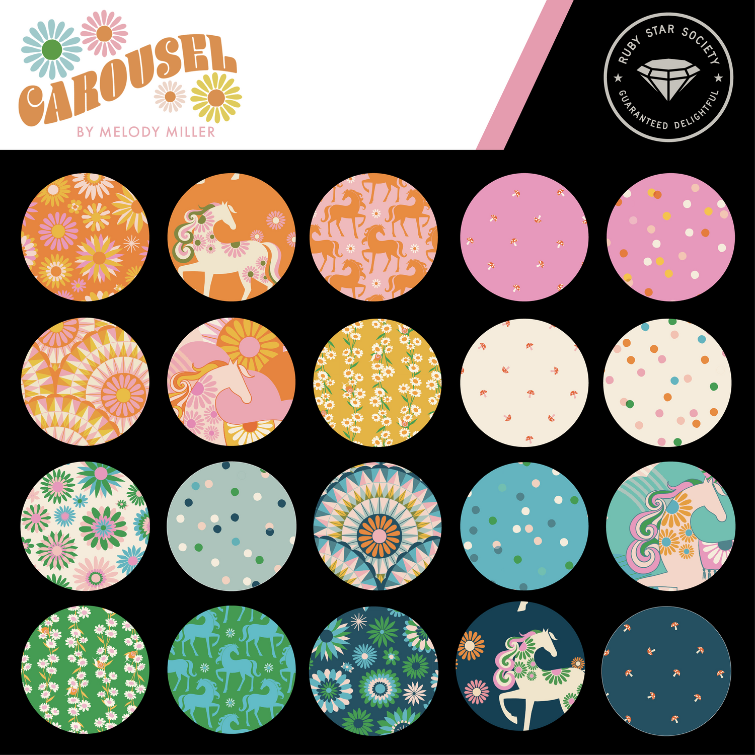 Carousel || 42 pc Jelly Roll || Cotton Quilting Fabric