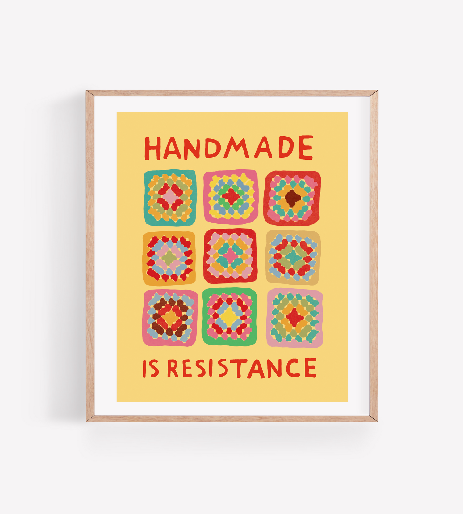 Handmade is Resistance Art Print (Color Variations): Yellow and Red / 8x10"