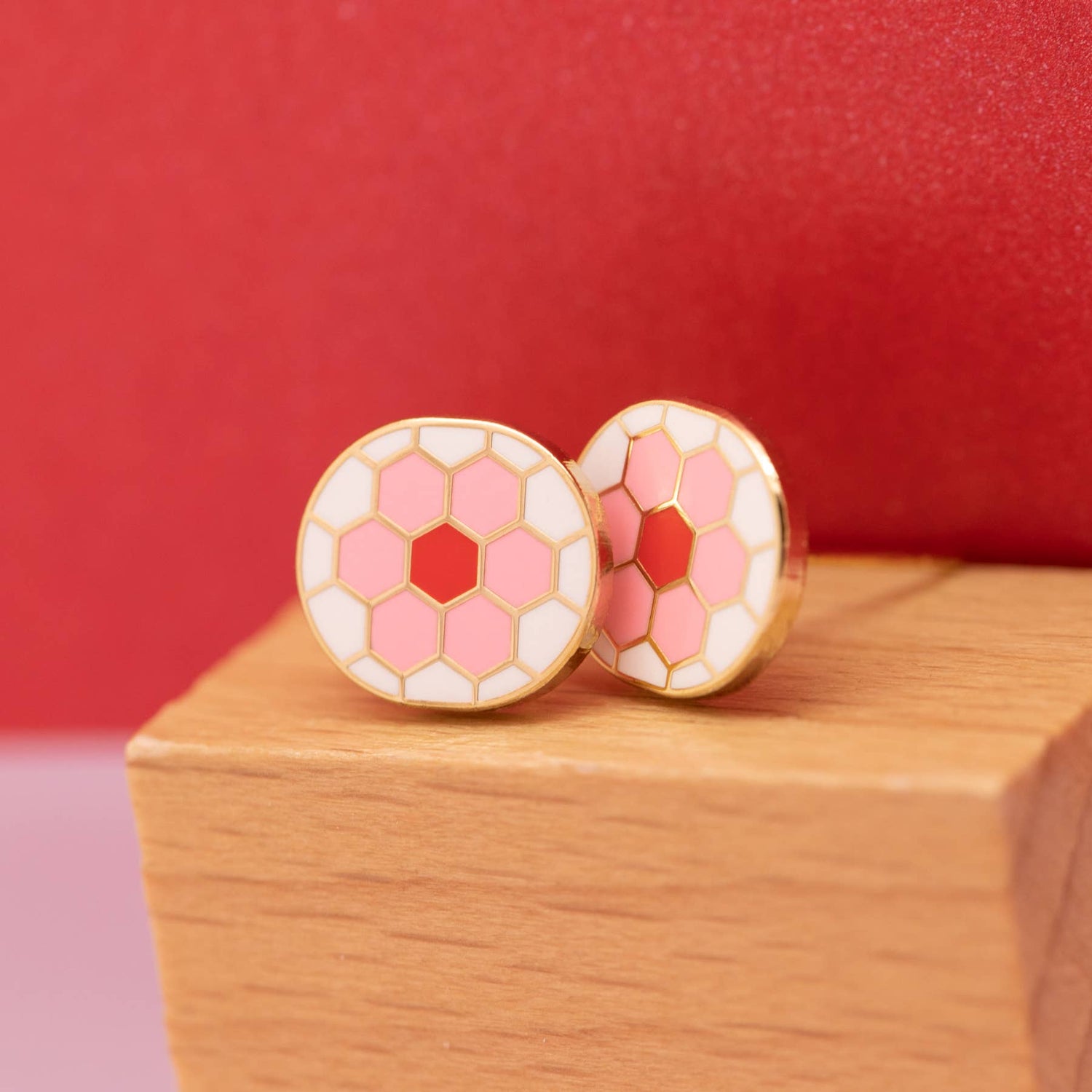 Hex Flower Earrings: Lilac/Green