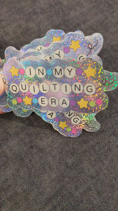 "In My Quilting Era" Vinyl Glitter Sticker