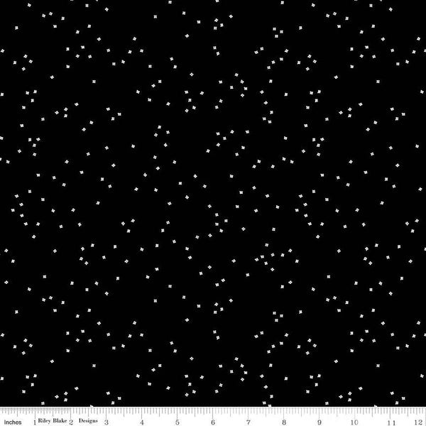 Blossoms in Color || Black || Cotton Quilting Fabric