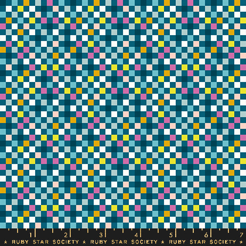 Washi Plus || Checkmate Teal || Cotton Quilting Fabric