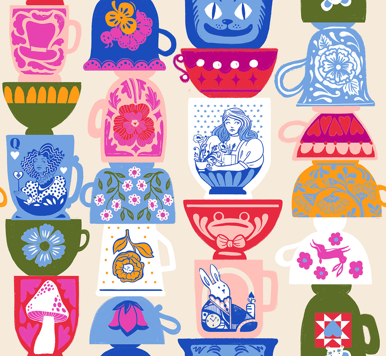 PREORDER Hello Alice || Tea Party Shell || Cotton Quilting Fabric
