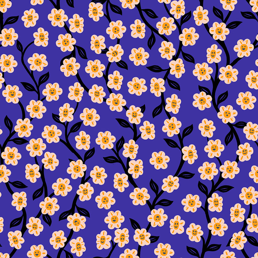 PREORDER Hello Alice || Chatty Garden Blacklight || Cotton Quilting Fabric
