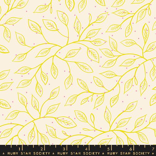 Glow Garden || Wandering Vine Natural || Cotton Quilting Fabric